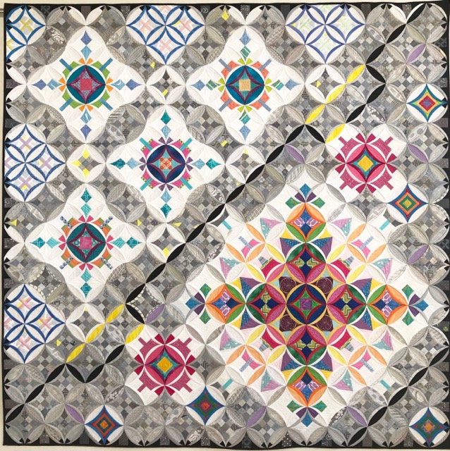 Cathedral Window quilt by Felisa Nakazawa