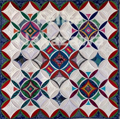 cathedral window quilt カテドラルウィンドウキルト　#vfwquilts #doubleweddingringquiltsvfw 