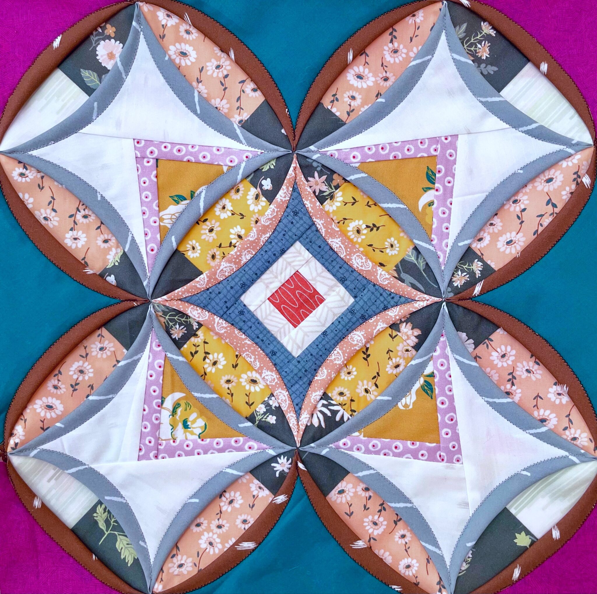 Cathedral Window prosess カテドラルウィンドウプロセス patchwork quilt カテドラルウィンドウの作り方